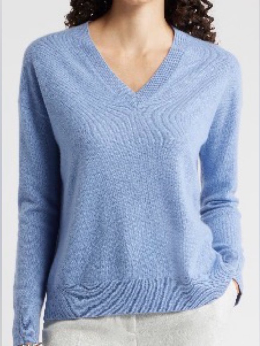 ❤️ Nordstrom Women’s V-Neck Cashmere Sweater in Light Blue